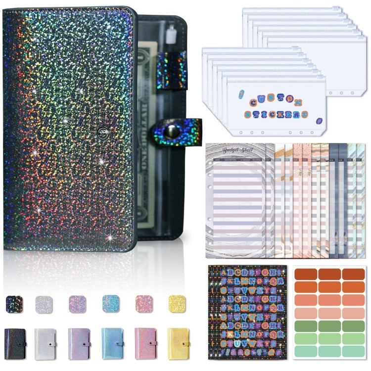 A6 Gypsophila Loose-leaf Bookkeeping Notebook Cash Budget Hand Book, Pink, Blue, Space Gray, Yellow, Purple, Silver White