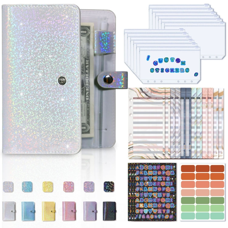 A6 Gypsophila Loose-leaf Bookkeeping Notebook Cash Budget Hand Book, Pink, Blue, Space Gray, Yellow, Purple, Silver White
