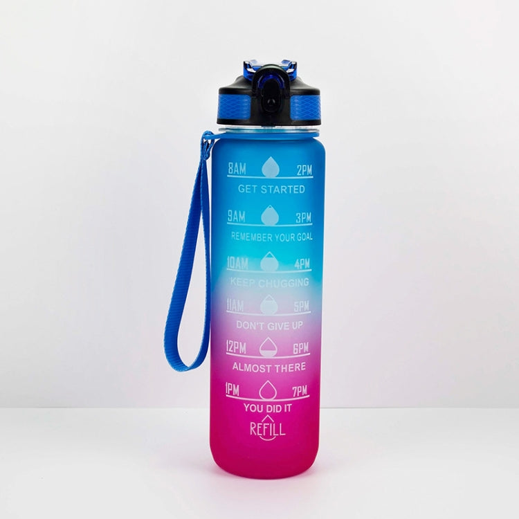 1000ml Gradient Space Cup Sports Bottle Bounce Lid Straw Cup