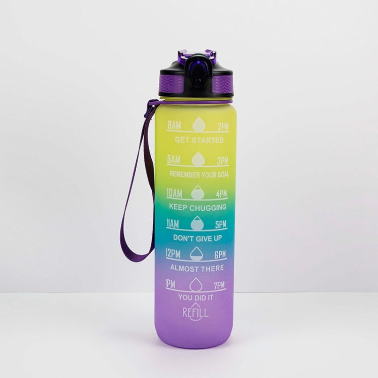 1000ml Gradient Space Cup Sports Bottle Bounce Lid Straw Cup