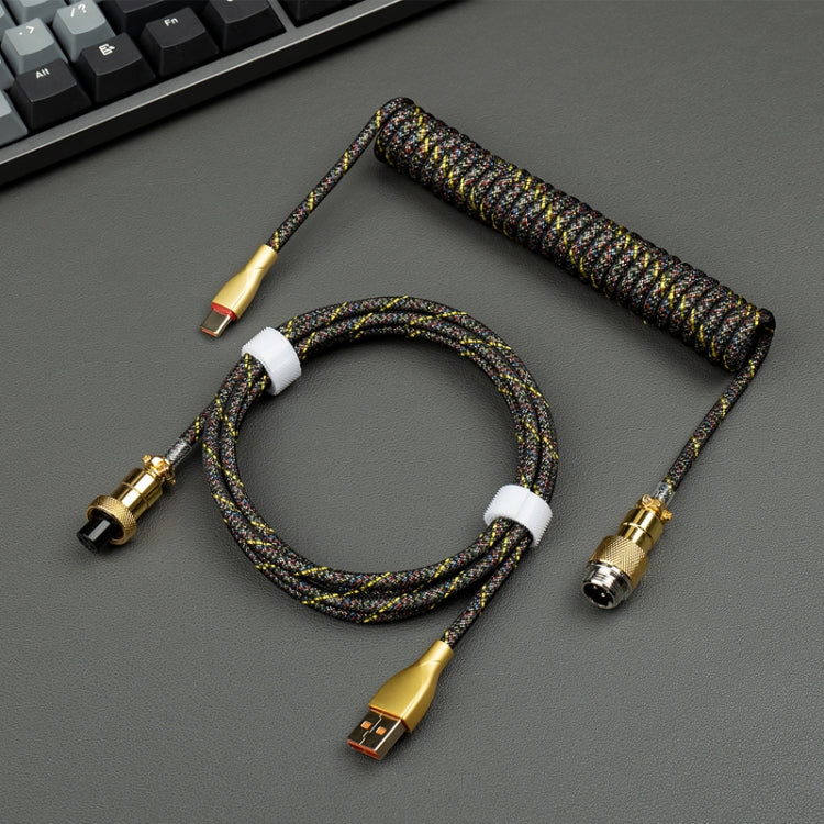 Mechanical Keyboard Spring Cable Gold-plated Aerial Plug