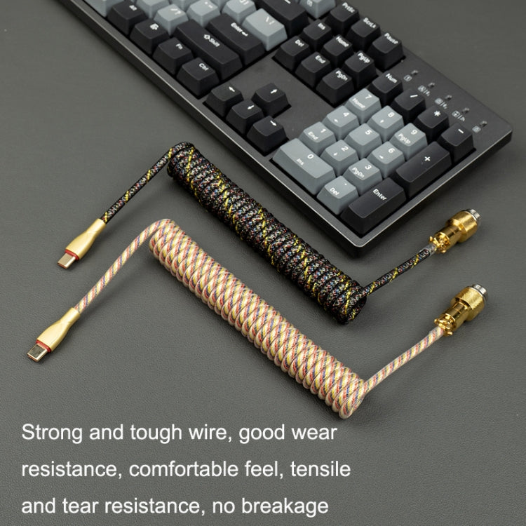 Mechanical Keyboard Spring Cable Gold-plated Aerial Plug