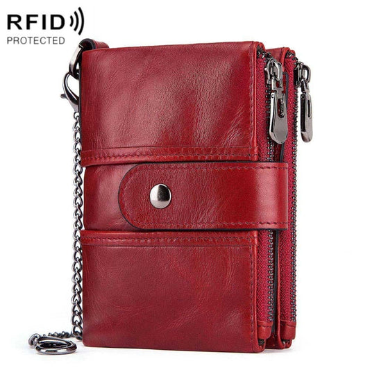 BP804 RFID Anti-Theft Wallet Multi-Function Buckle Zipper Retro Leisure Coin Purse