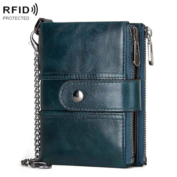 BP804 RFID Anti-Theft Wallet Multi-Function Buckle Zipper Retro Leisure Coin Purse