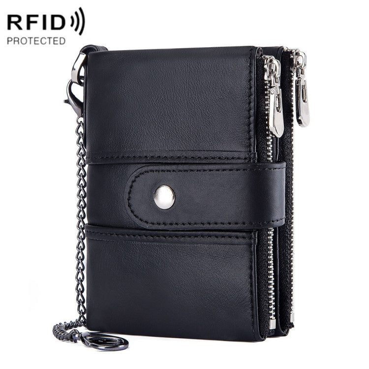 BP804 RFID Anti-Theft Wallet Multi-Function Buckle Zipper Retro Leisure Coin Purse