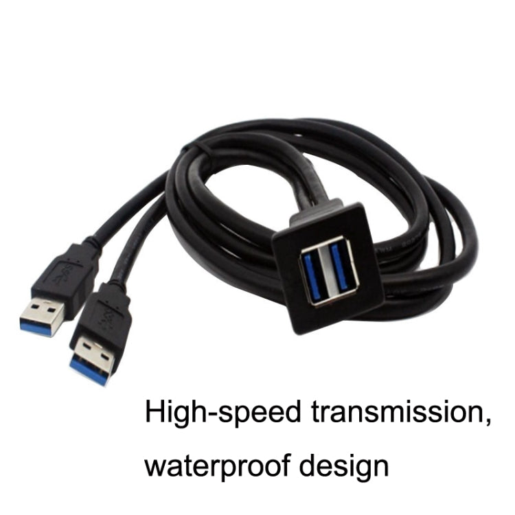 RF-56 Dual-port USB3.0 Waterproof Cable Car Dashboard Audio Extension Line, Cable Length: 1m