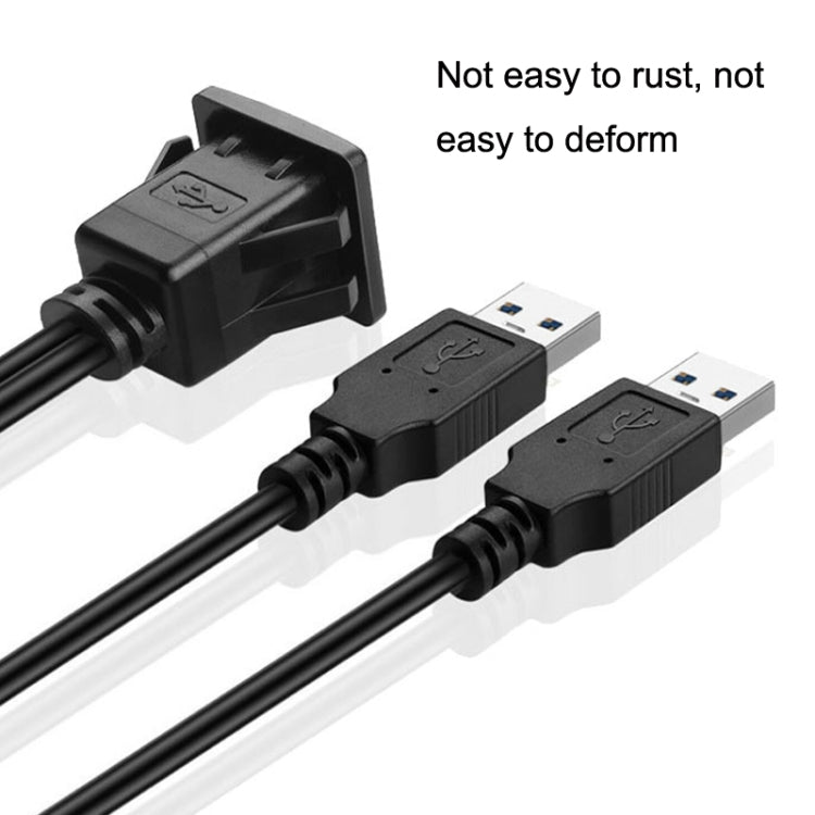 RF-56 Dual-port USB3.0 Waterproof Cable Car Dashboard Audio Extension Line, Cable Length: 1m