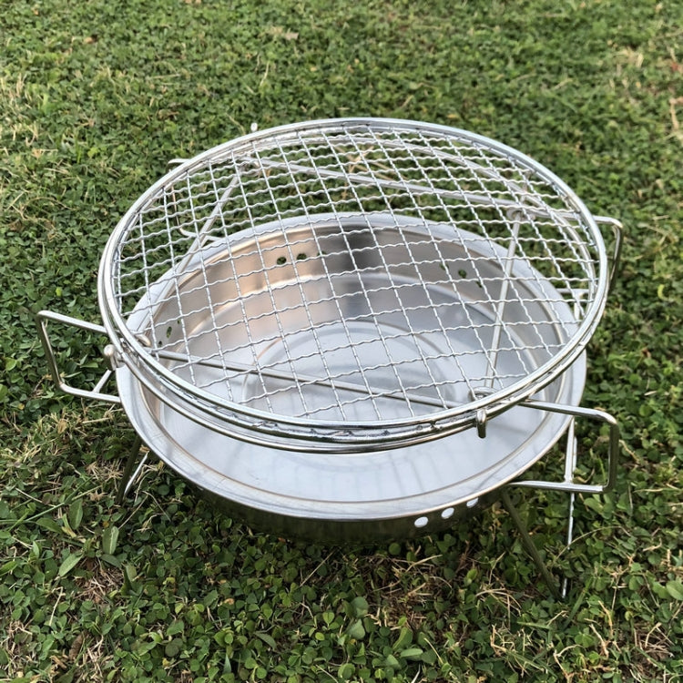 RG_011 Outdoor Round Folding Stainless Steel Barbecue Grill, Size: