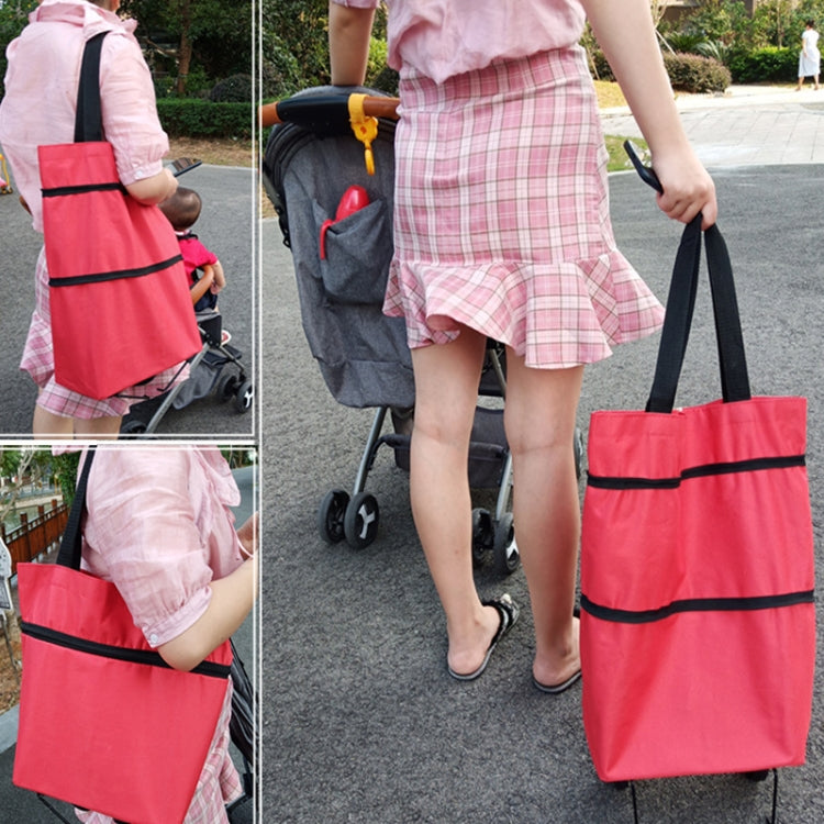 Portable Shopping Cart Foldable Tote With Wheels