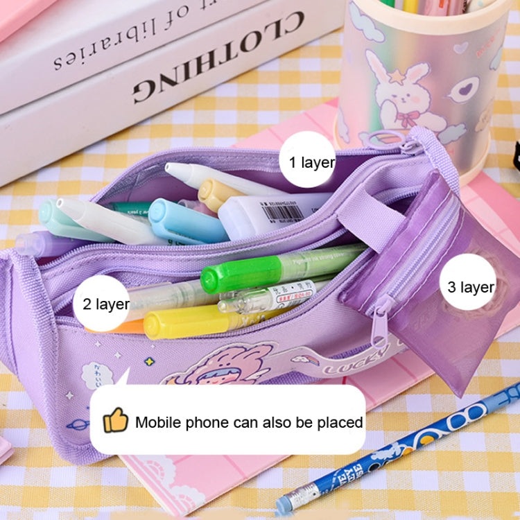 Cartoon Pencil Bag Large-capacity Primary School Stationery Bag With Handle