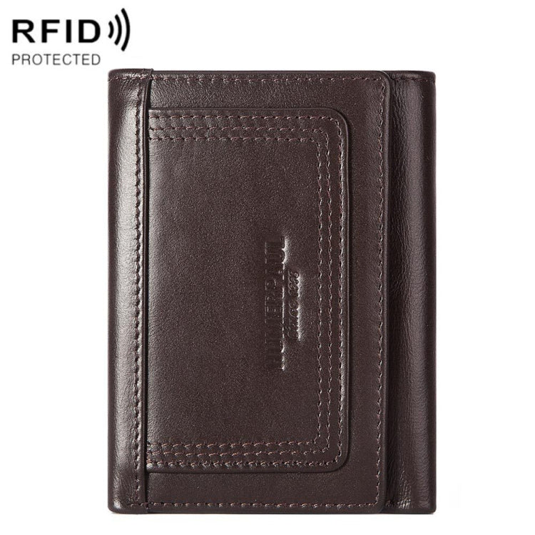 HUMERPAUL BP992 RFID Anti-Magnetic Multi-Card Position Zipper Coin Purse Leather Men Wallet