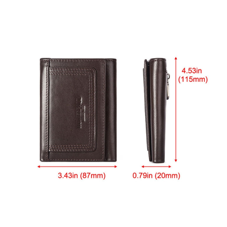 HUMERPAUL BP992 RFID Anti-Magnetic Multi-Card Position Zipper Coin Purse Leather Men Wallet