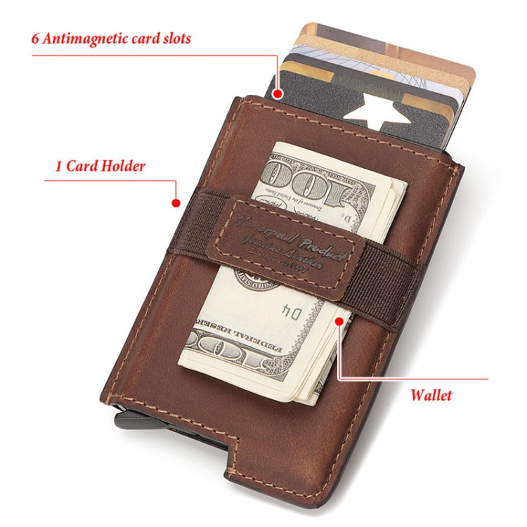 HUMERPAUL BP977 RFID Anti-Theft Card Box Leather Automatic Credit Card Set