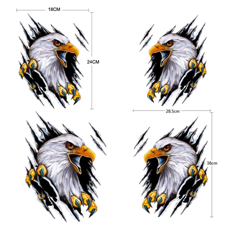 5PCS Tear Eagle 3D Car Sticker Scratch Covering Body Pull Flower Sticker, Style:
