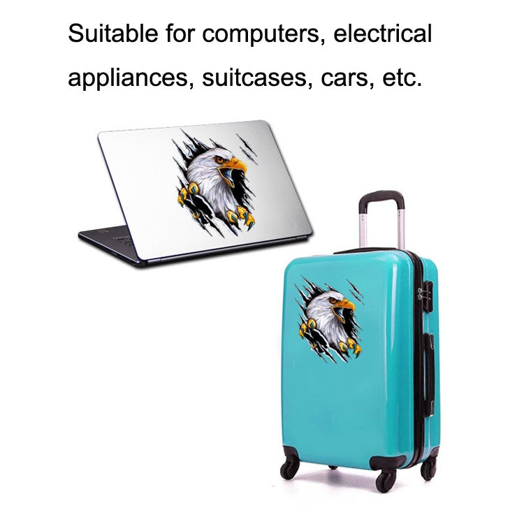 5PCS Tear Eagle 3D Car Sticker Scratch Covering Body Pull Flower Sticker, Style: