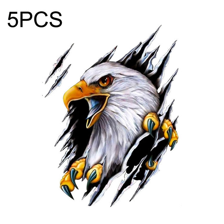 5PCS Tear Eagle 3D Car Sticker Scratch Covering Body Pull Flower Sticker, Style: