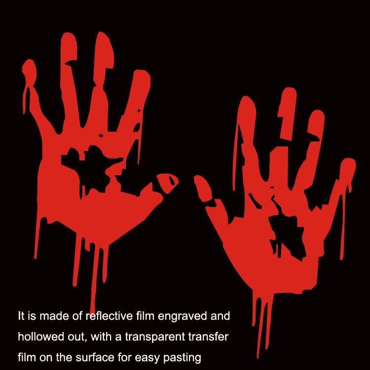 5 Sets Waterproof Sunscreen Reflective Car Sticker Blood Handprint Halloween Sticker