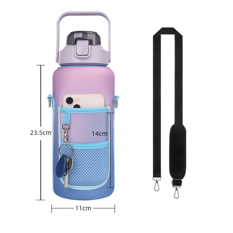 2L Gradient Color Water Bottle Cover Case Sleeve with Strap