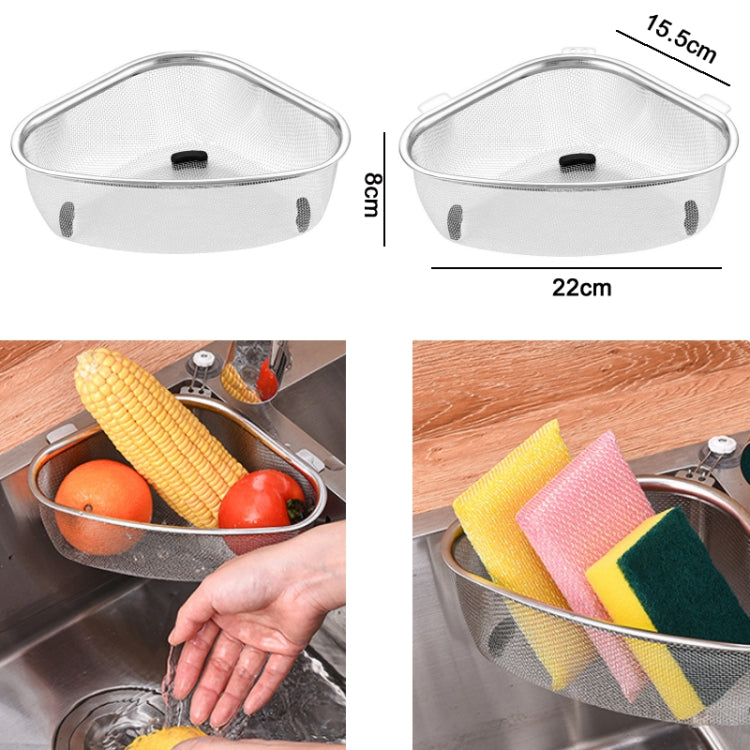 Kitchen Multifunctional Stainless Steel Triangle Sink Drain Basket, Style: