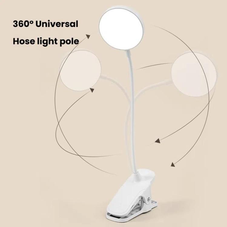 Three-color Temperature Infinite Dimming LED Clip Eye Protection Bedside Lamp, 4000XH/Dual-purpose + Cable