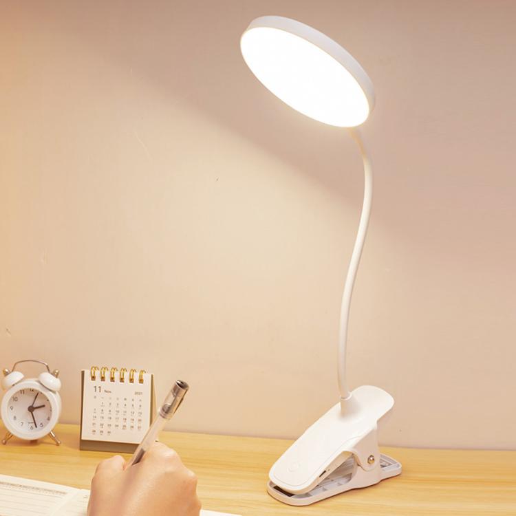 Three-color Temperature Infinite Dimming LED Clip Eye Protection Bedside Lamp, 4000XH/Dual-purpose + Cable