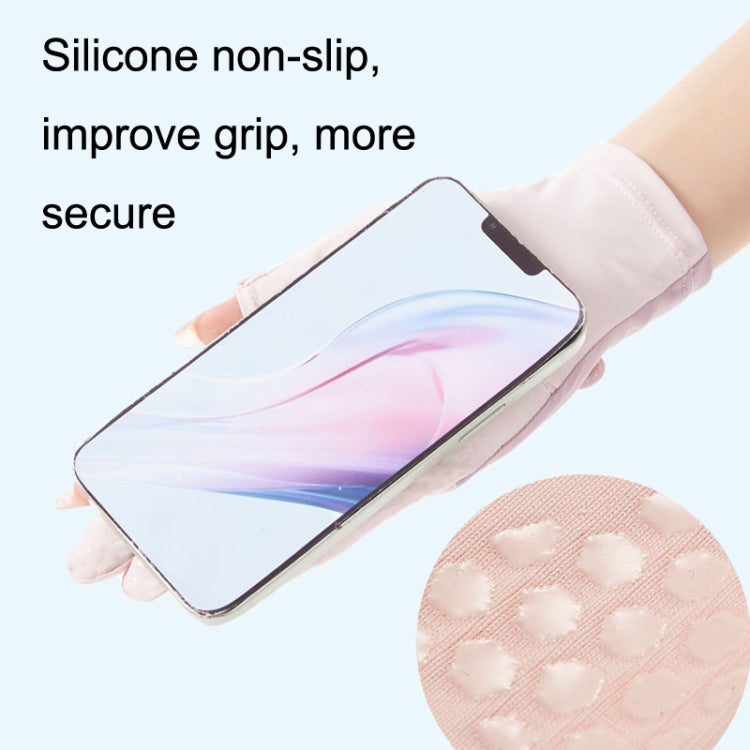 FSN02 1pair UV Resistant Ice Silk Breathable Cool Non-Slip Cycling Driving Thin Gloves