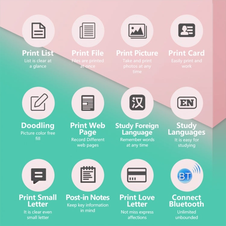 C19 200DPI Student Homework Printer Bluetooth Inkless Pocket Printer