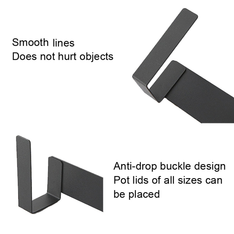 Wall-Mounted Carbon Steel Integrated Pot Lid Holder Kitchen Cutting Board Rack