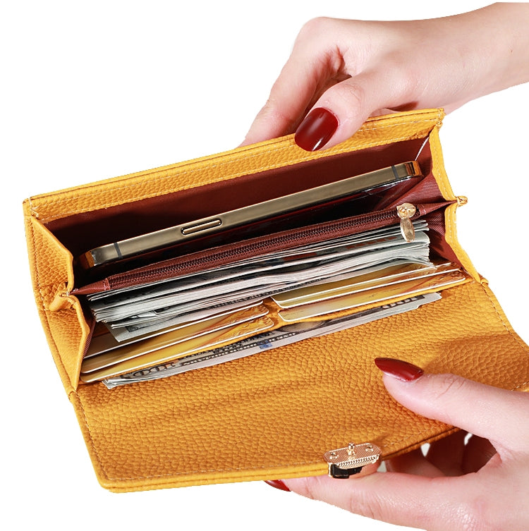 87P Litchi Pattern Multifunctional Large Capacity Wallet Phone Bag