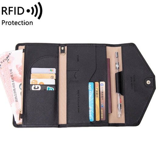1655 RFID Anti-magnetic Anti-theft Passport Bag Document Bag Card Bag, Black, Orange, Deep Blue, Red, Pink, Dark Green, Light Green, Royal Blue, Rose Red, Grass Green