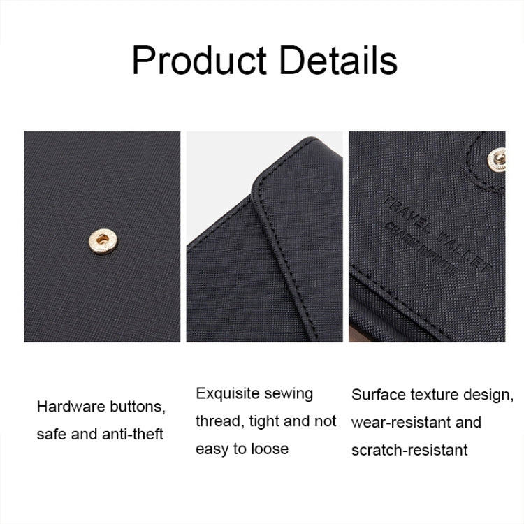 1655 RFID Anti-magnetic Anti-theft Passport Bag Document Bag Card Bag