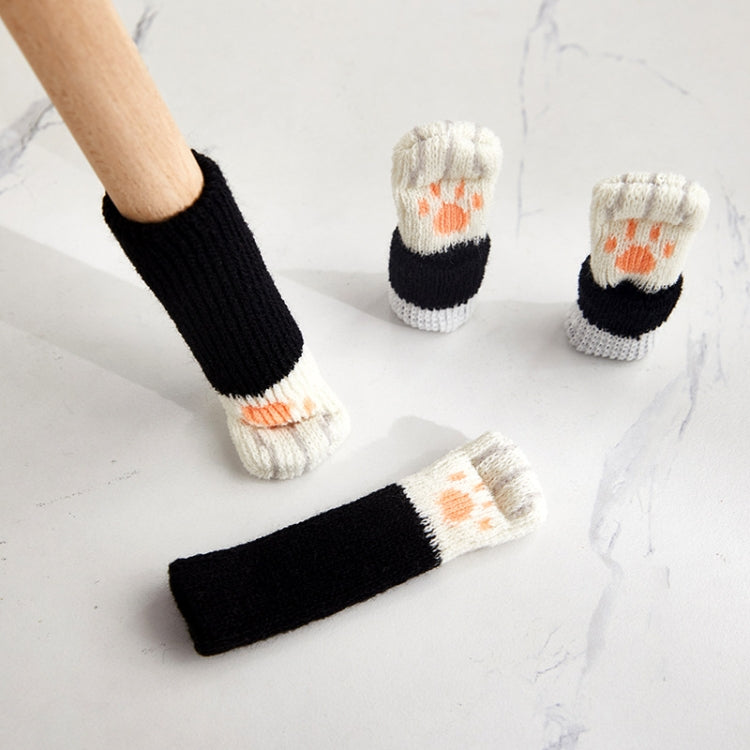 1 Set Double Knit Wear-Resisting Table Stool Leg Mute Protective Cover