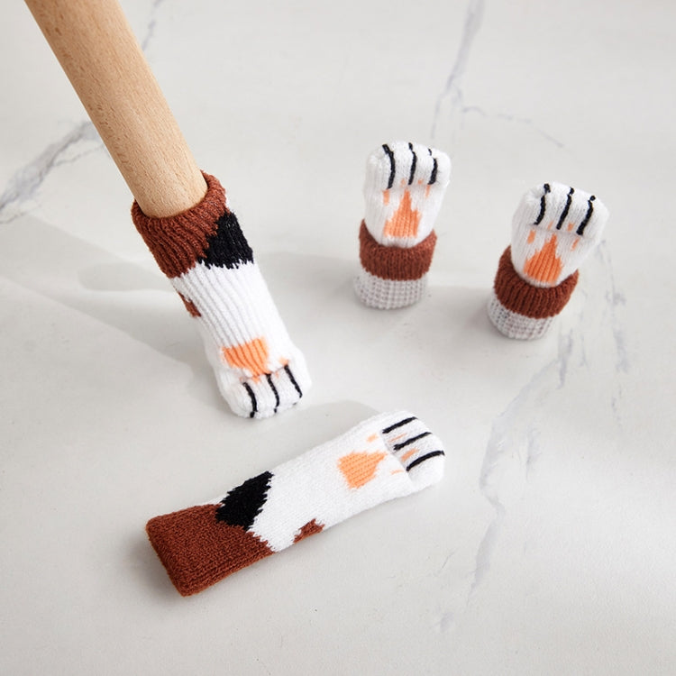 1 Set Double Knit Wear-Resisting Table Stool Leg Mute Protective Cover