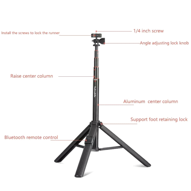 Aluminum Alloy Floor Phone Stand Live Bluetooth Phone Selfie Stick
