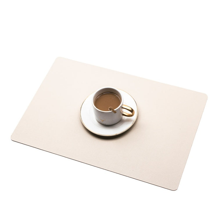 2 PCS PU Waterproof Oilproof Leather Heat Insulation Placemat