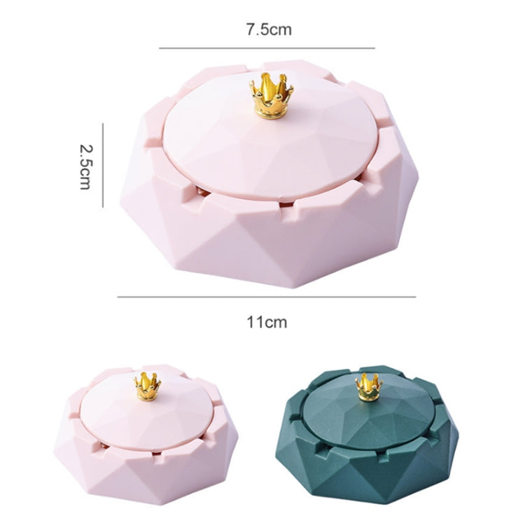 Stainless Steel Liner Ashtray With Cover Crown Home Decoration