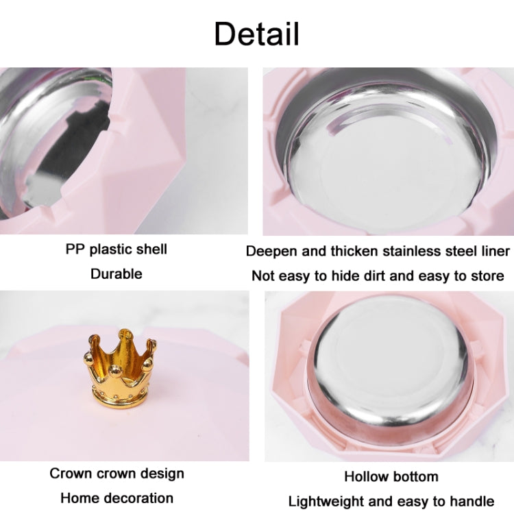 Stainless Steel Liner Ashtray With Cover Crown Home Decoration