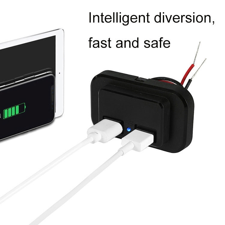 3.1A Punch-Free Automatic Spring Cover RV Bus Modified Car Charger Dual USB Car Charger