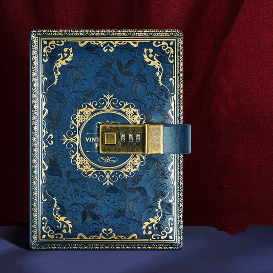 B6 PU Leather Retro Password Book With Lock Diary Hand Book