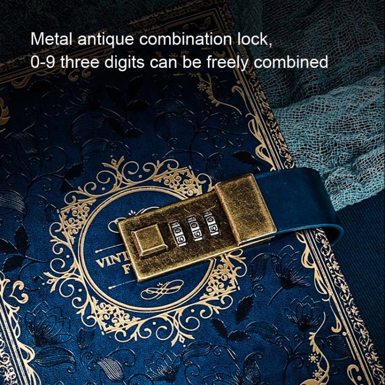 B6 PU Leather Retro Password Book With Lock Diary Hand Book