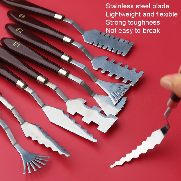 Oil Painting Knife Graffiti Toning Wooden Scraper Student Art Painting Tool, Style: