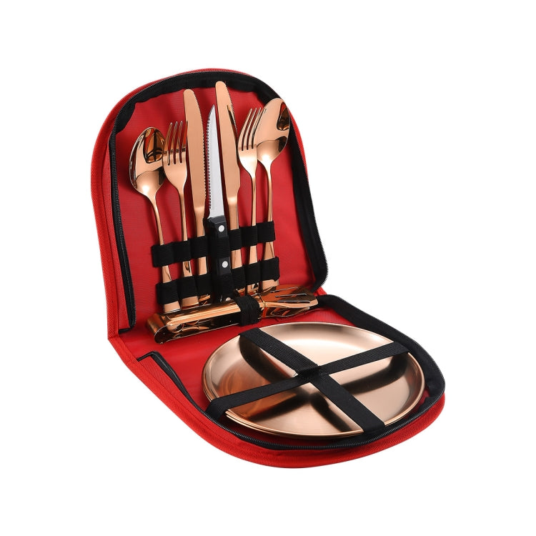 Stainless Steel Portable Cutlery Set Western Steak Knife Fork Spoon Set,Color: