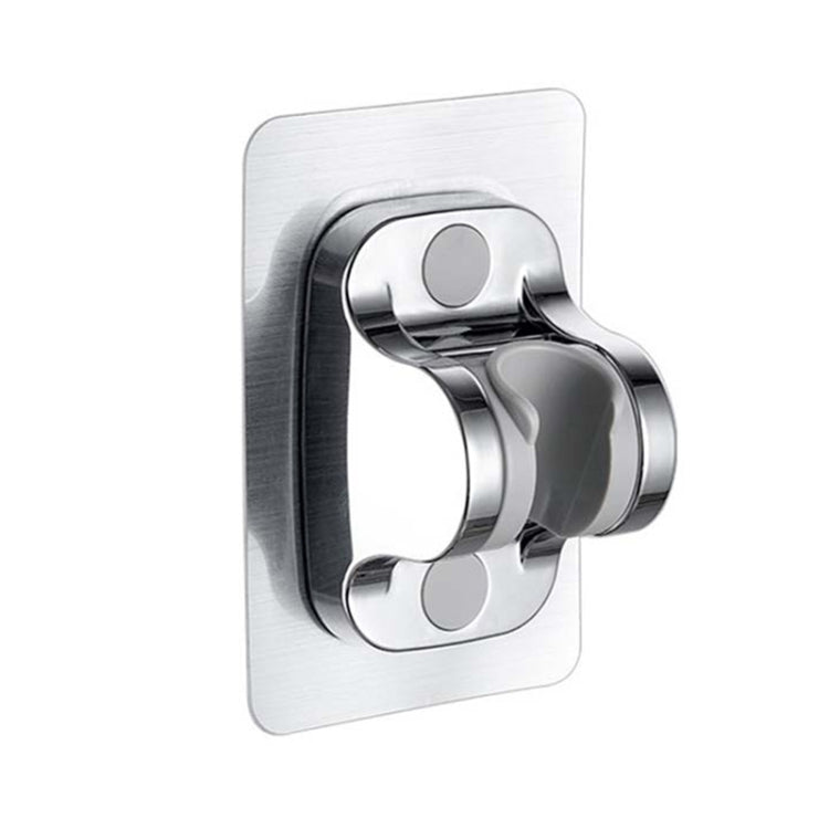 Self-Adhesive Shower arm Head Holder Adjustable Wall Mounted Fixed Base, Silver, Black