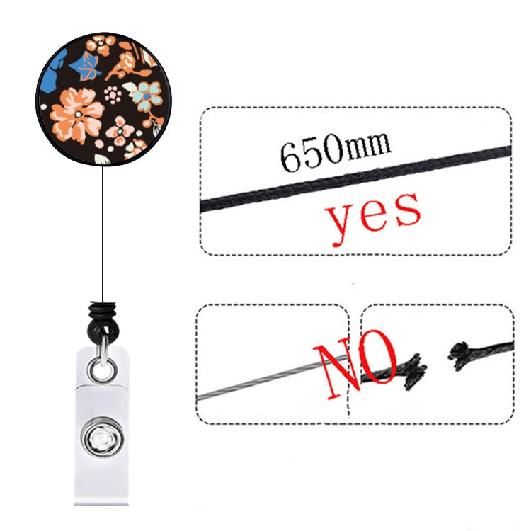 Floral Adjustable Retractable Card Holder Name Badge Work Bank Credit Card Sleeve