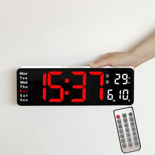 6629 13 Inch Multifunctional LED Living Room Large Screen Wall Clock, 13 Inch White Shell Red Light, 13 Inch Black Shell Orange Light, 13 Inch Black Shell Green Light, 13 Inch Black Shell Red Light, 13 Inch White Shell Orange Light                     ...