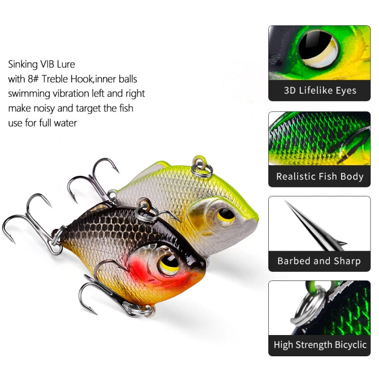 3 PCS PROBEROS DW1044 4.5cm/8.5g Lure Fake Bait Iconic Plastic VIB Hard Bait, DW1044 A, DW1044 B, DW1044 C, DW1044 D, DW1044 E, DW1044 F, DW1044 G, DW1044 H