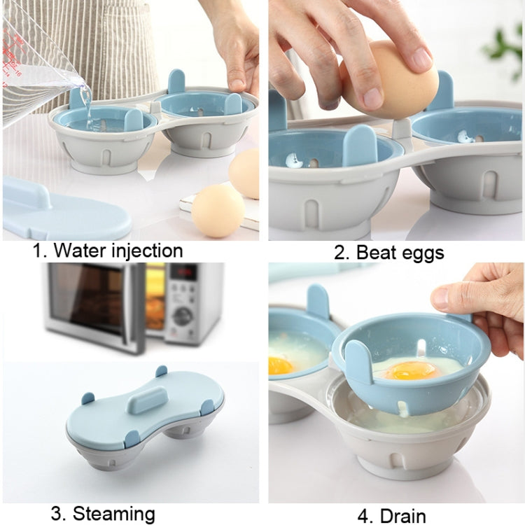 Two-compartment Steamed Egg Box Microwave Steamed Egg Plate  Egg Mold