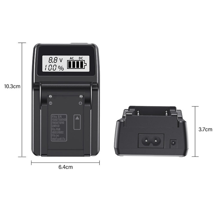 LCD Single Charger Camera Battery Charger, EU Plug