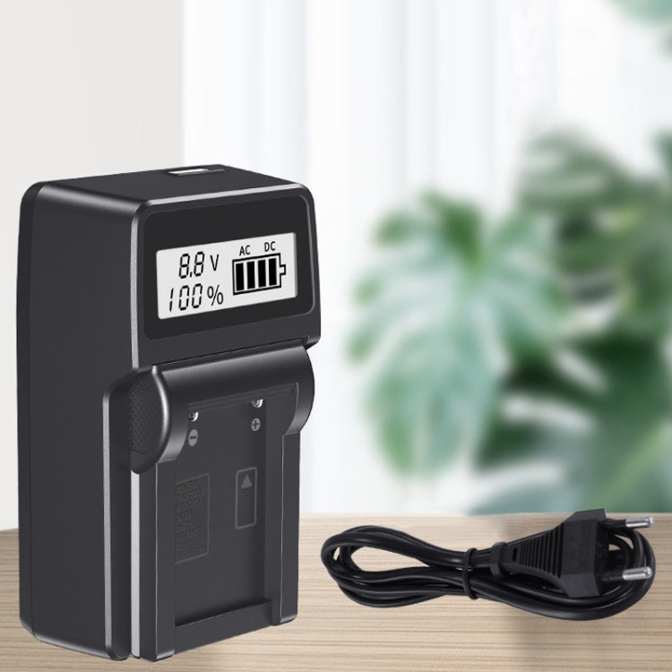 LCD Single Charger Camera Battery Charger, EU Plug