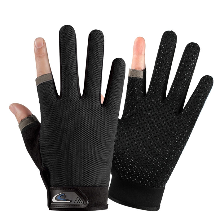 1 Pair QX0008 Outdoor Sunscreen Non-Slip Exposed Two-Finger Fishing Gloves